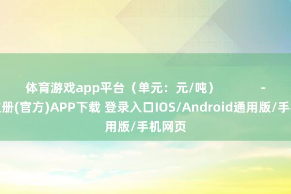 体育游戏app平台（单元：元/吨）            -开云注册(官方)APP下载 登录入口IOS/Android通用版/手机网页