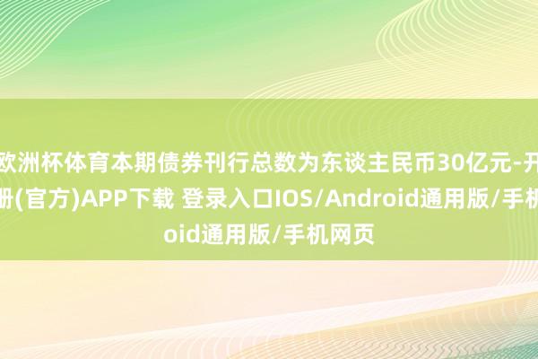 欧洲杯体育本期债券刊行总数为东谈主民币30亿元-开云注册(官方)APP下载 登录入口IOS/Android通用版/手机网页