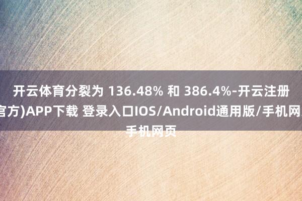 开云体育分裂为 136.48% 和 386.4%-开云注册(官方)APP下载 登录入口IOS/Android通用版/手机网页