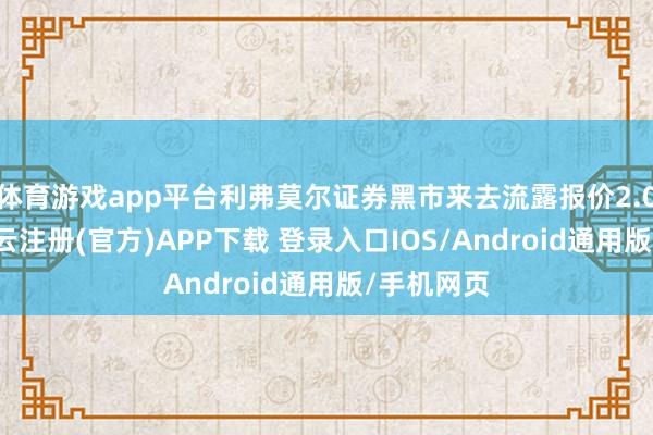体育游戏app平台利弗莫尔证券黑市来去流露报价2.06港元-开云注册(官方)APP下载 登录入口IOS/Android通用版/手机网页