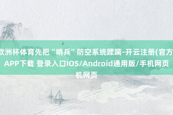 欧洲杯体育先把“哨兵”防空系统蹂躏-开云注册(官方)APP下载 登录入口IOS/Android通用版/手机网页