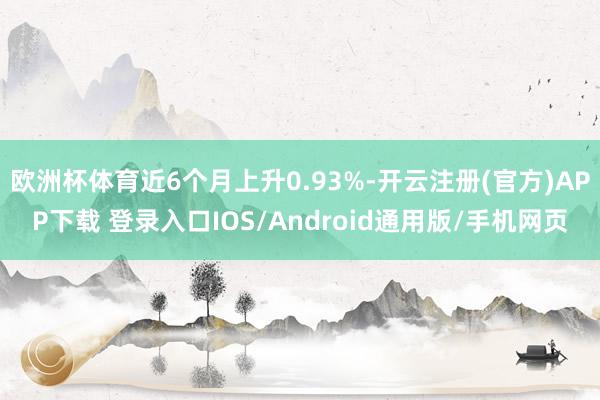 欧洲杯体育近6个月上升0.93%-开云注册(官方)APP下载 登录入口IOS/Android通用版/手机网页