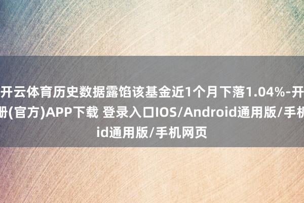 开云体育历史数据露馅该基金近1个月下落1.04%-开云注册(官方)APP下载 登录入口IOS/Android通用版/手机网页