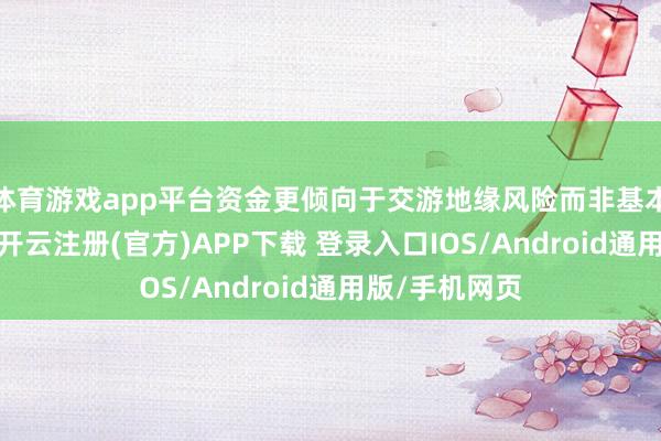 体育游戏app平台资金更倾向于交游地缘风险而非基本面供需均衡-开云注册(官方)APP下载 登录入口IOS/Android通用版/手机网页